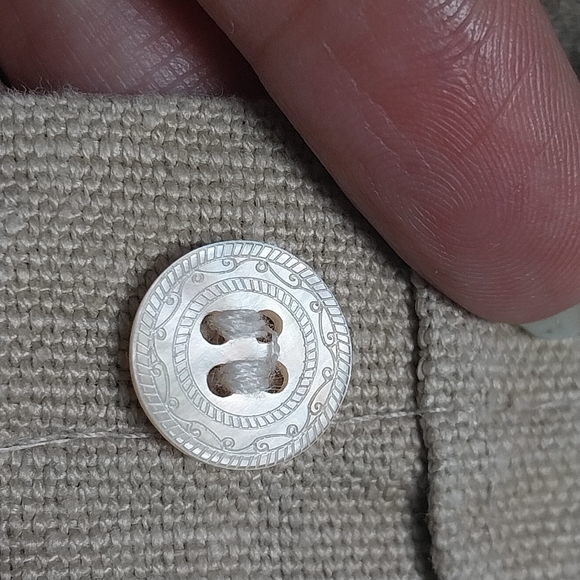 Hemp Cargo Midi Skirt Natural Beige Shell Button Slubbed Fabric M Of the Earth - Picture 9 of 9